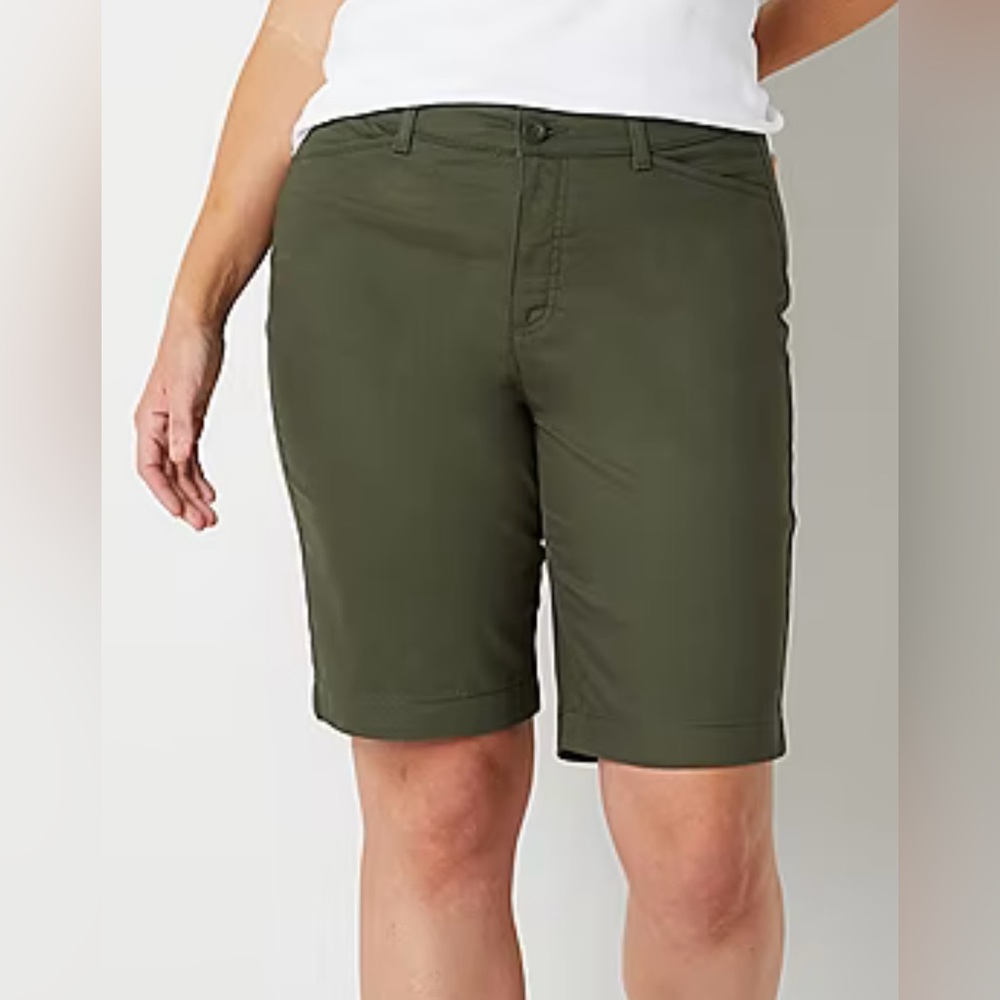 New St. John's Bay Secretly Slender Womens Mid Rise Bermuda Short
